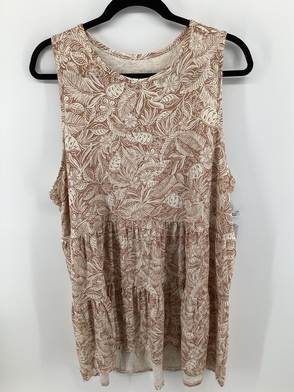 torrid Beige Floral Tiered Midi Dress -Super Soft - Lolly Tropical